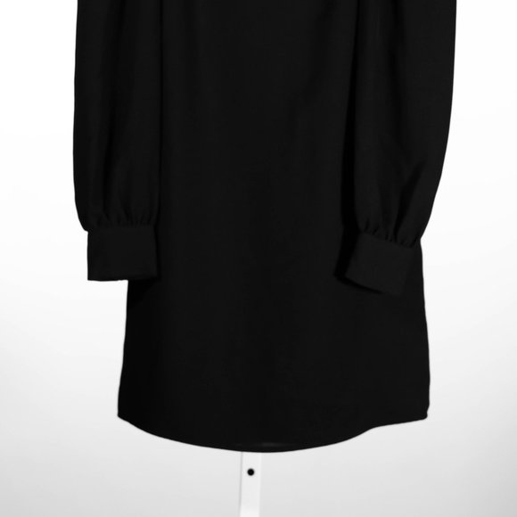 H&M Women's Black Long Sleeve Dress Puff Sleeve Party Cocktail Shift XS NWT - Picture 6 of 10